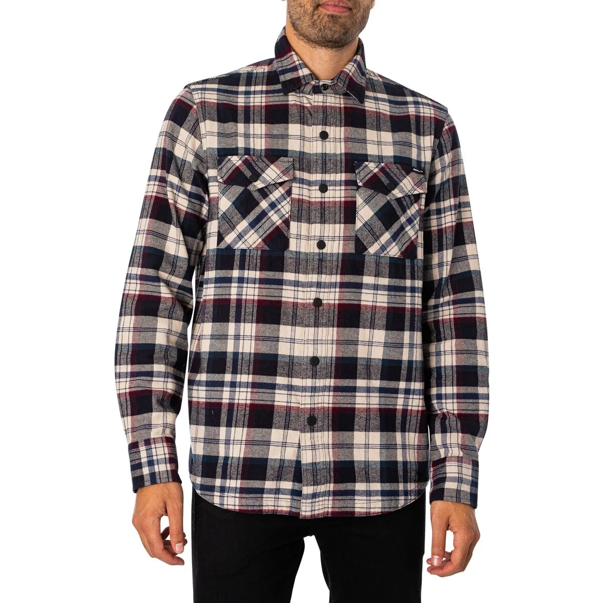 Camisa A Cuadros Con Bolsillo En El Pecho