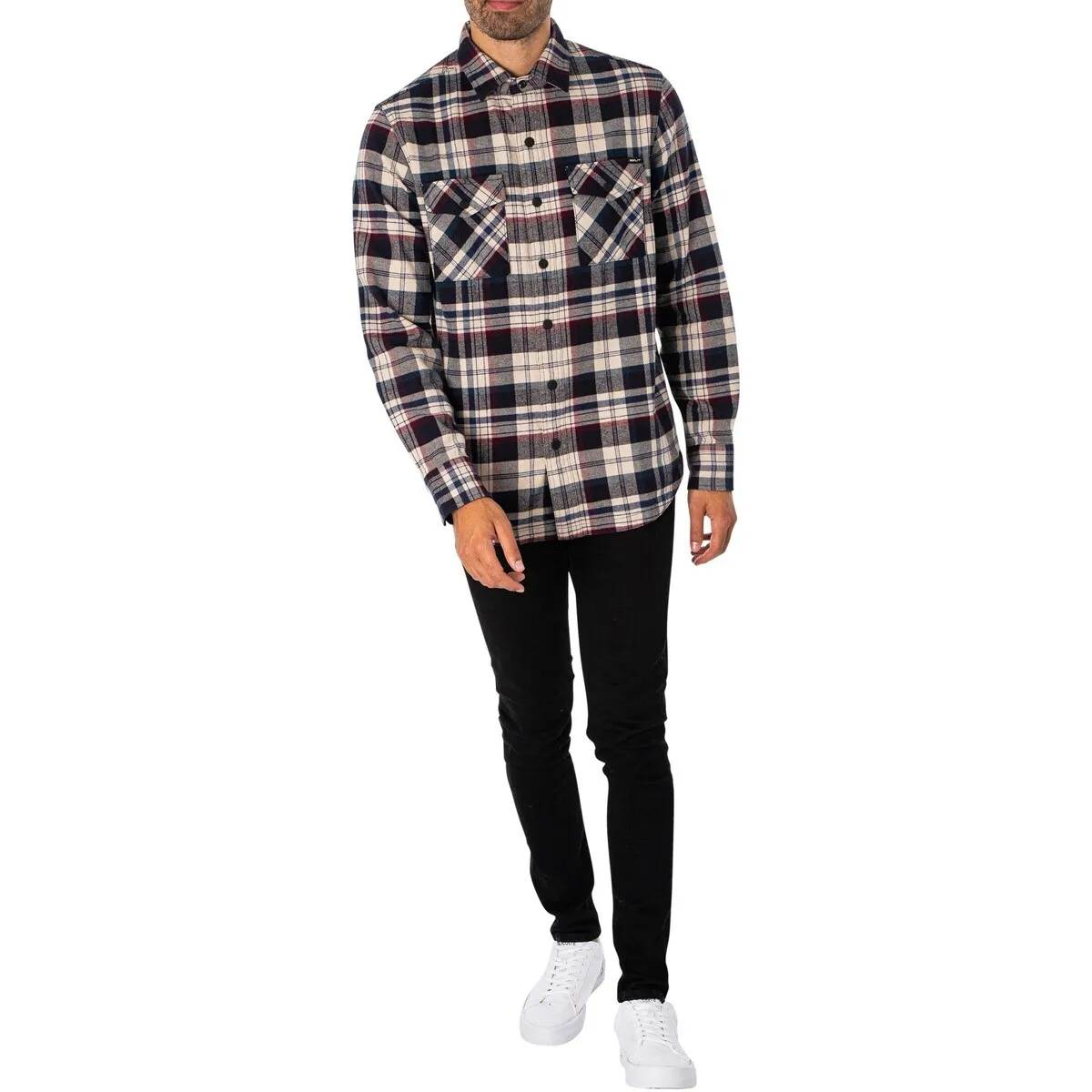 Camisa A Cuadros Con Bolsillo En El Pecho