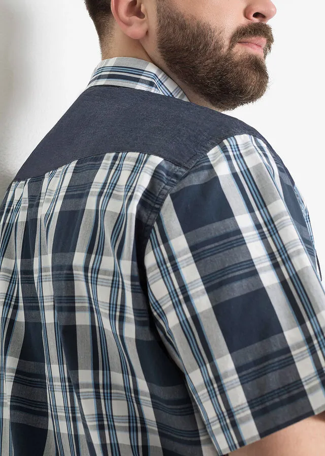 Camisa de manga corta Azul de cuadros