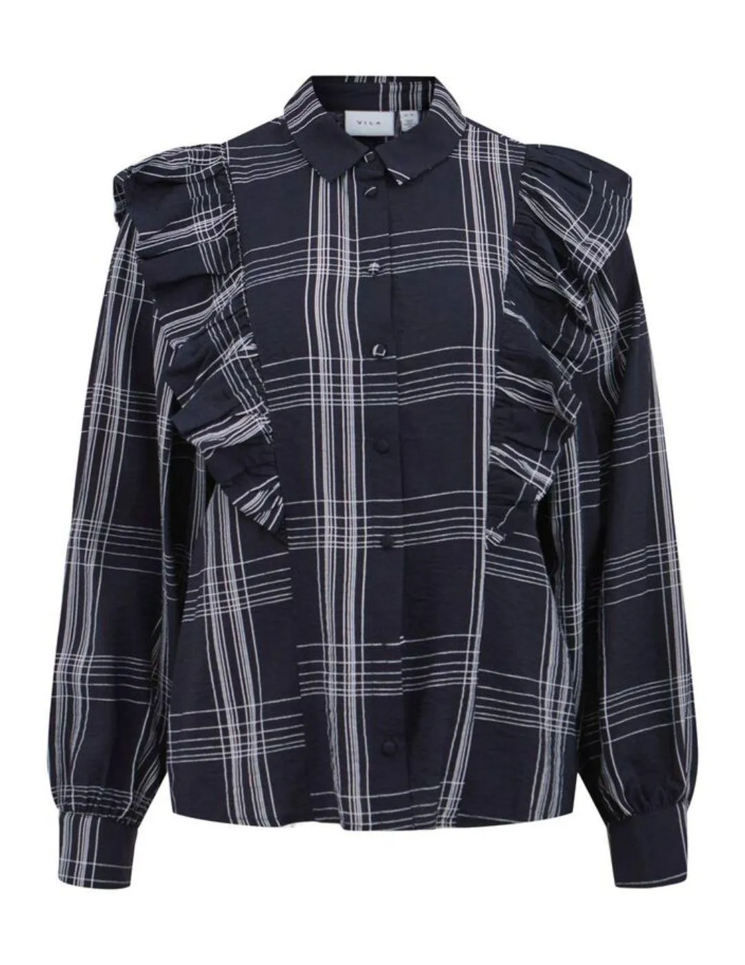 CAMISA VILA VIBOBBY CON VOLANTES PARA MUJERA