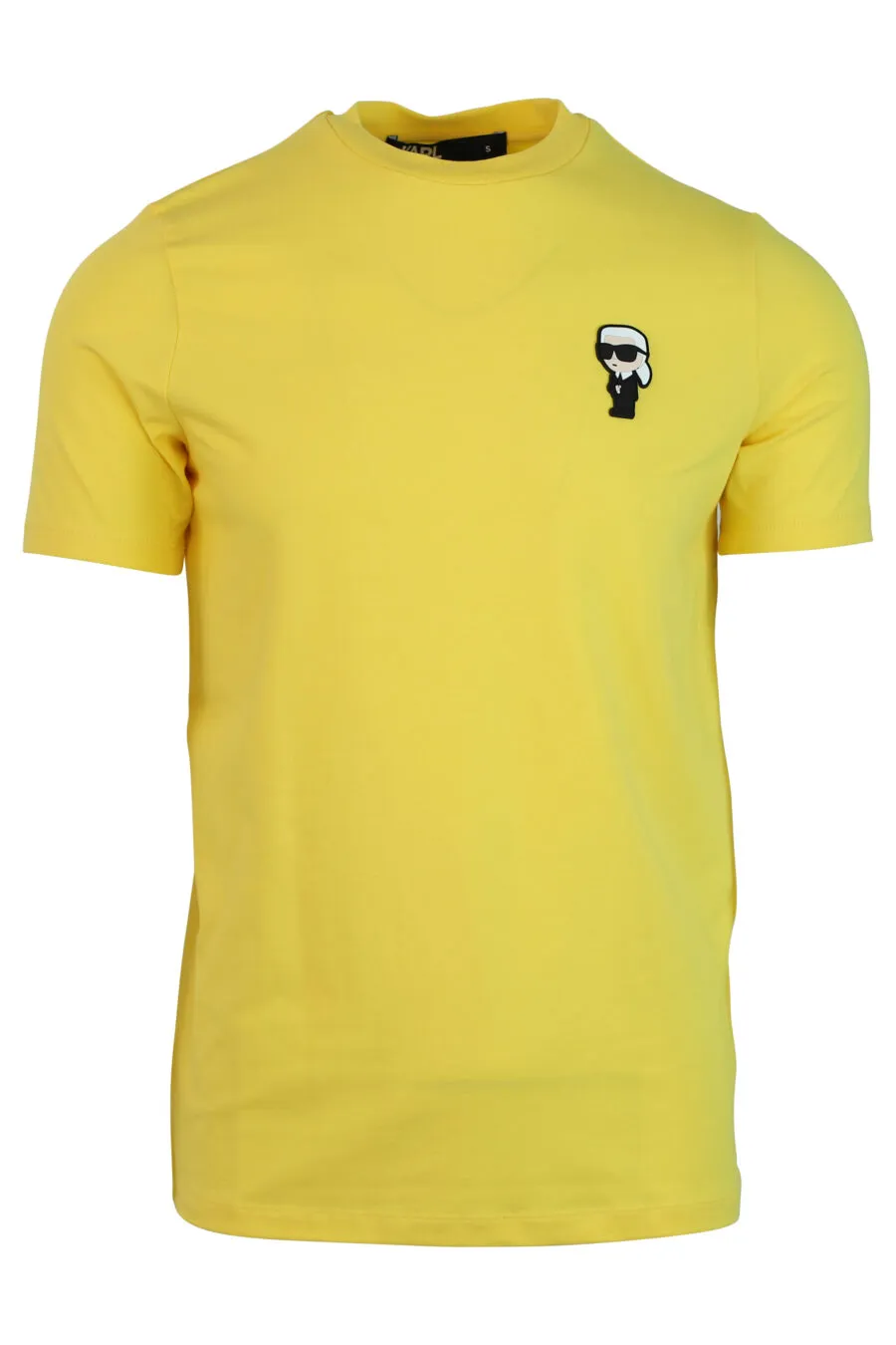 Camiseta amarilla con logo de goma