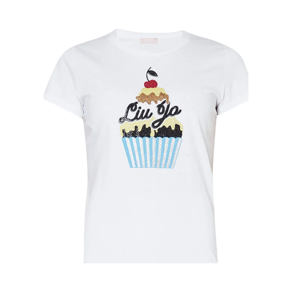 Camiseta con estampado Cupcake y strass