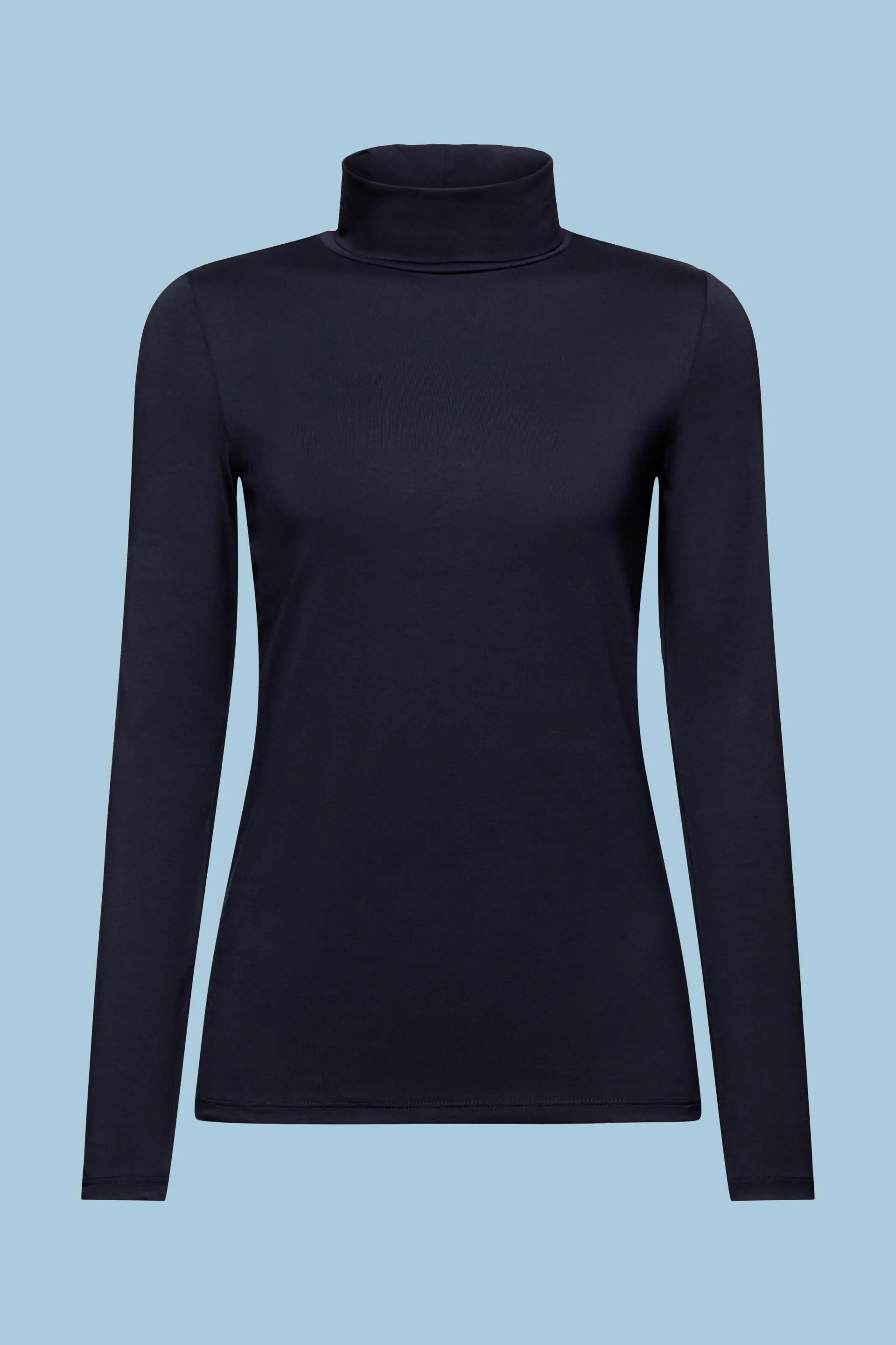 Camiseta de manga larga de tejido jersey con cuello alto