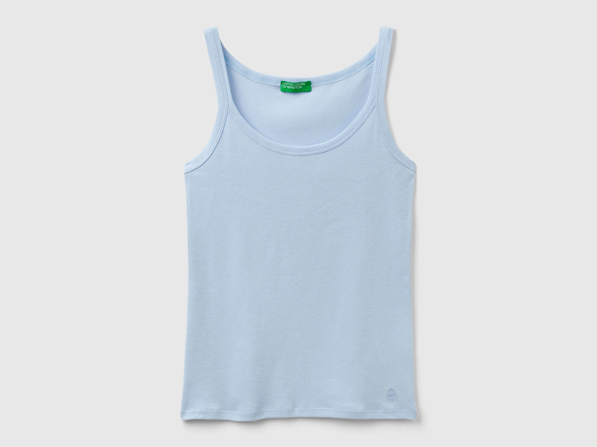 Camiseta de tirantes celeste de 100 % algodón