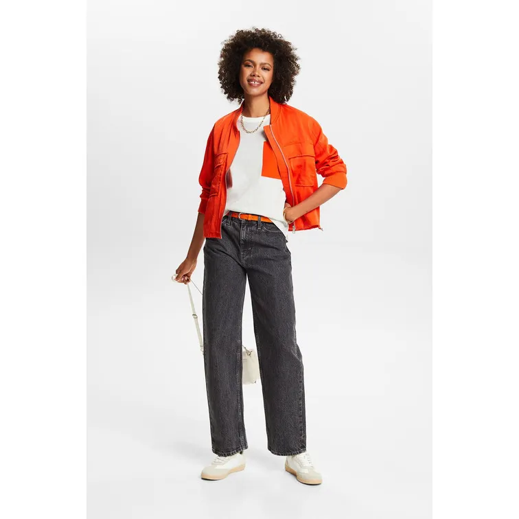 CAMISETA JASPEADA CON BOLSILLO A CONTRASTE MUJER ESPRIT