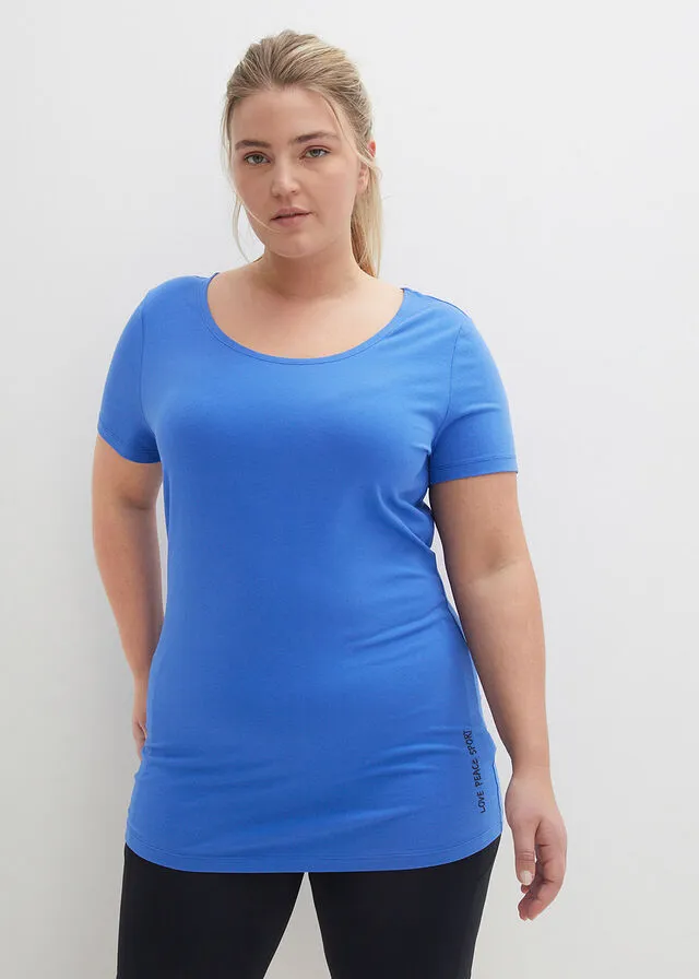 CAMISETA LARGA DEPORTIVA CON ALGODóN (2 UNIDADES) AZUL ZAFIRONEGRO