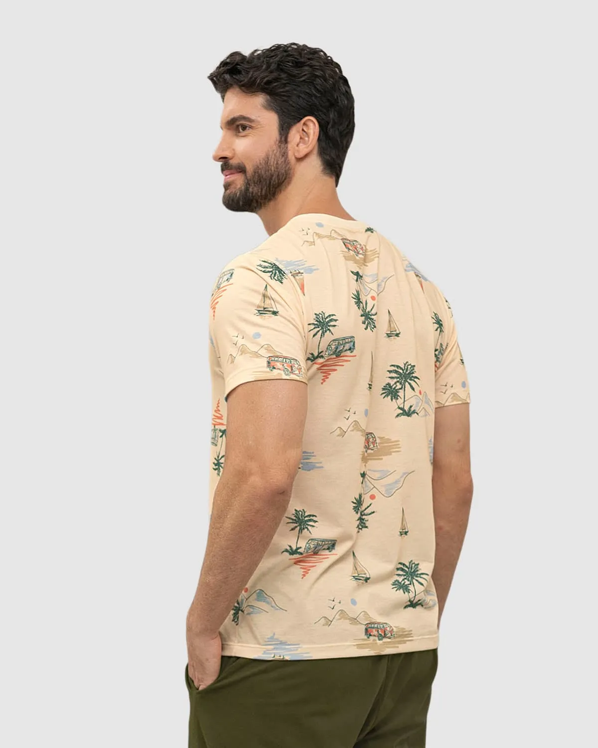 Camiseta manga corta estampada para hombre
