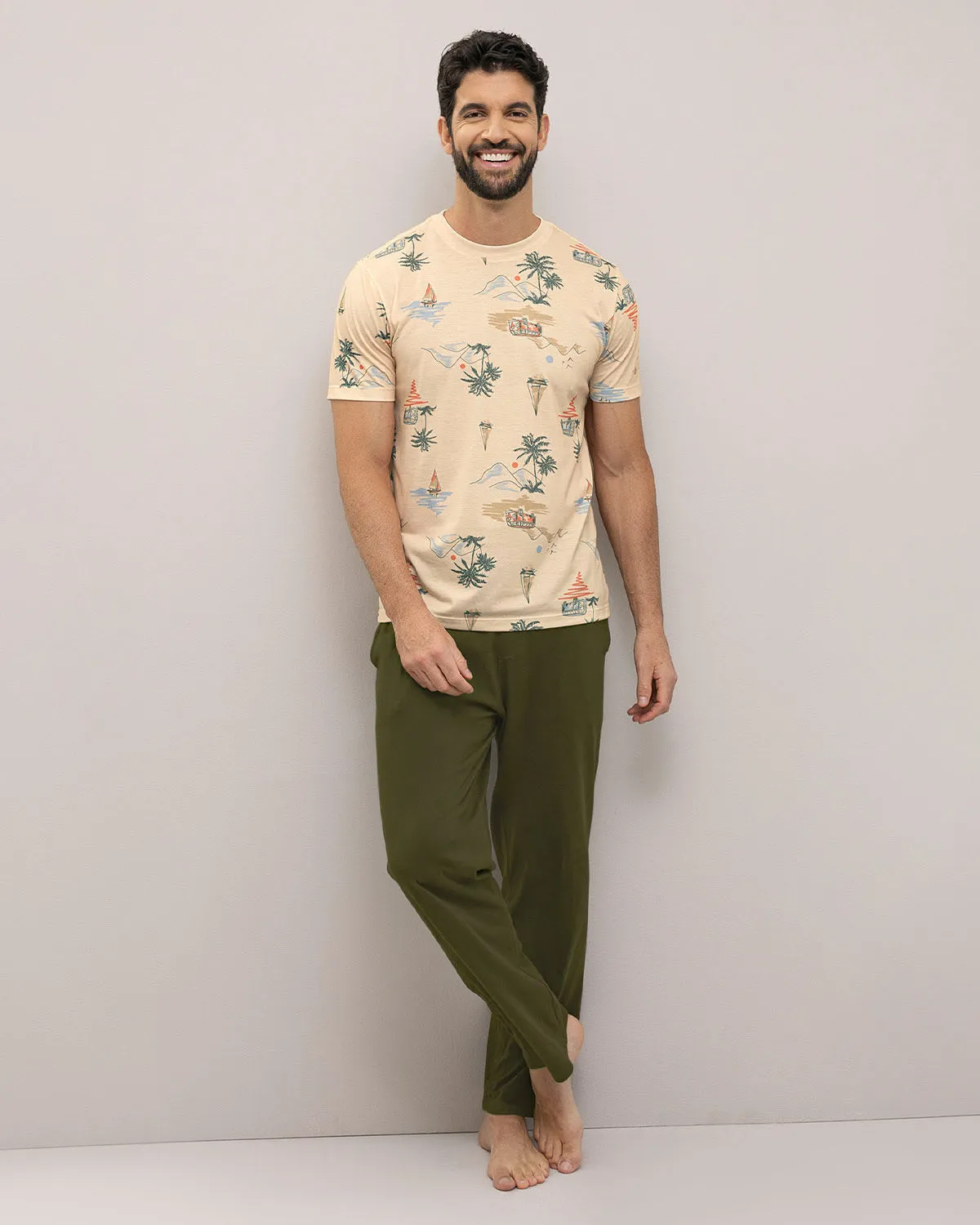 Camiseta manga corta estampada para hombre