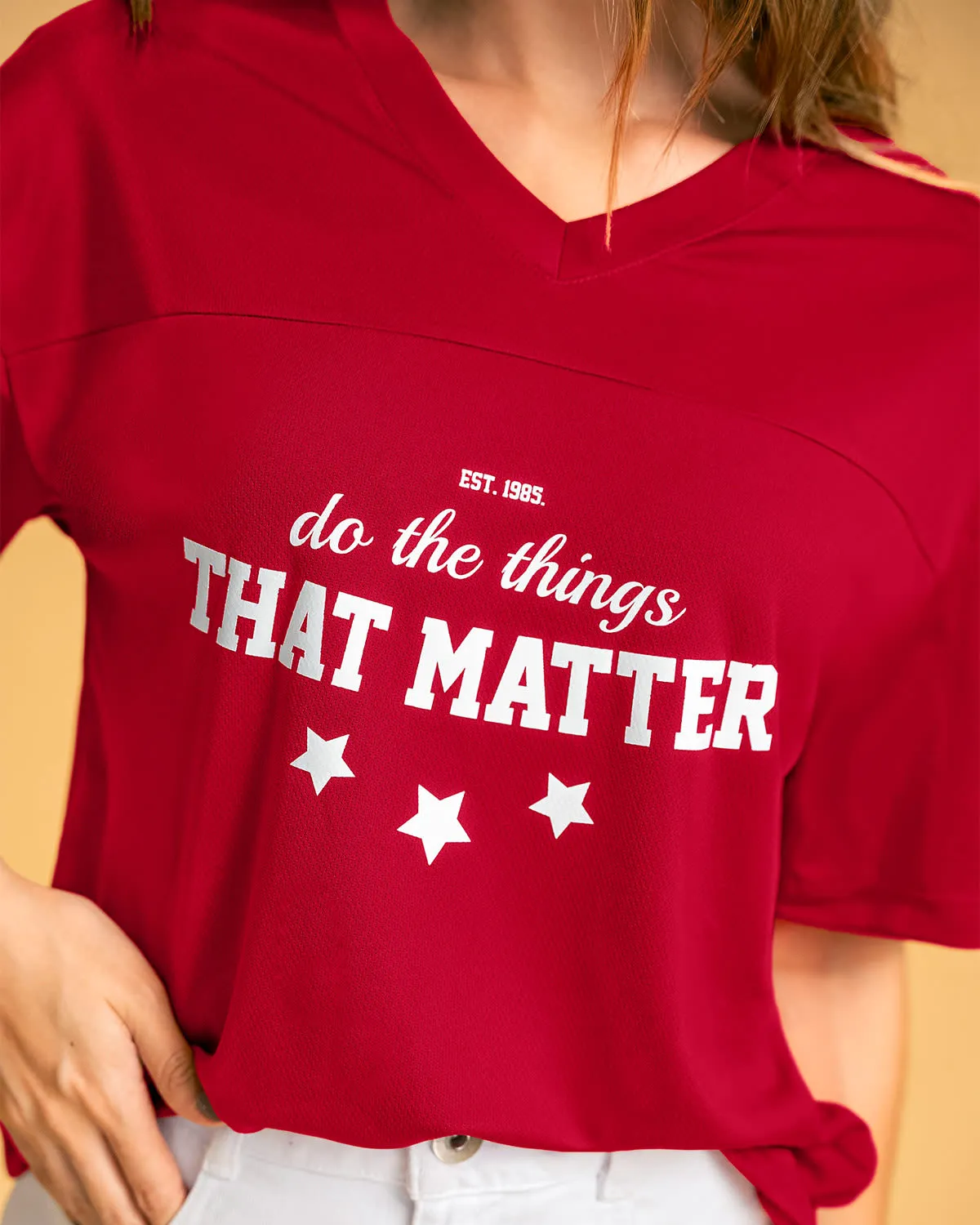 Camiseta manga corta silueta amplia con estampado localizado