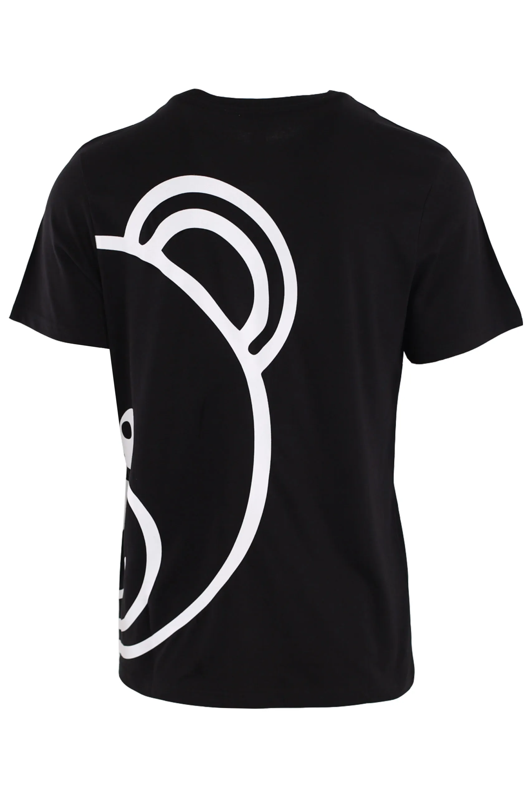 Camiseta negra con oso grande lateral y reverso
