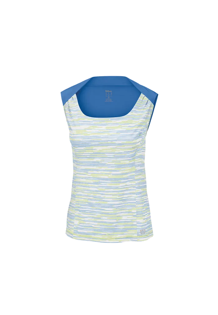 Camiseta Wilson W STAR STRIATED TANK white/regatta
