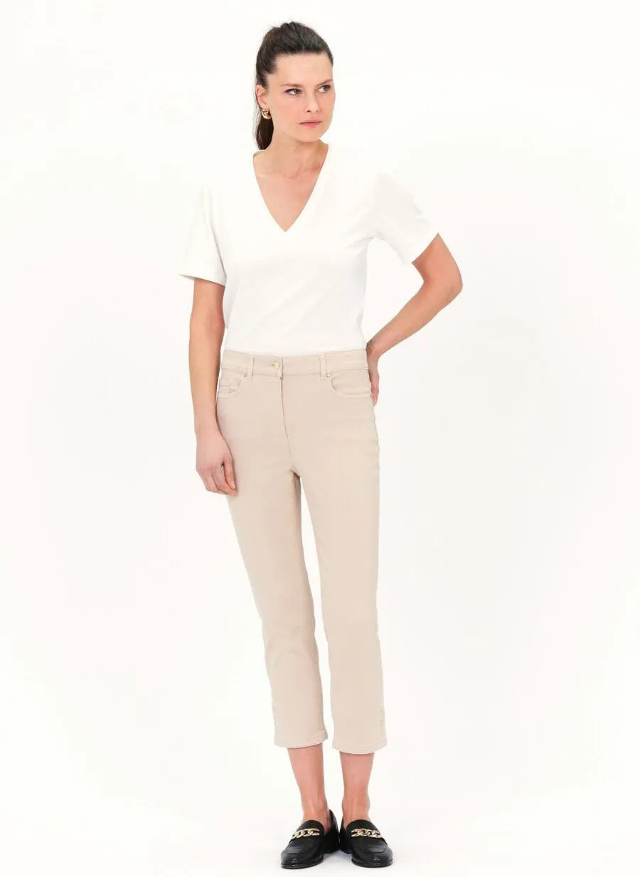 CAROLL PASONI  PANTALóN RECTO TOBILLERO EN BEIGE