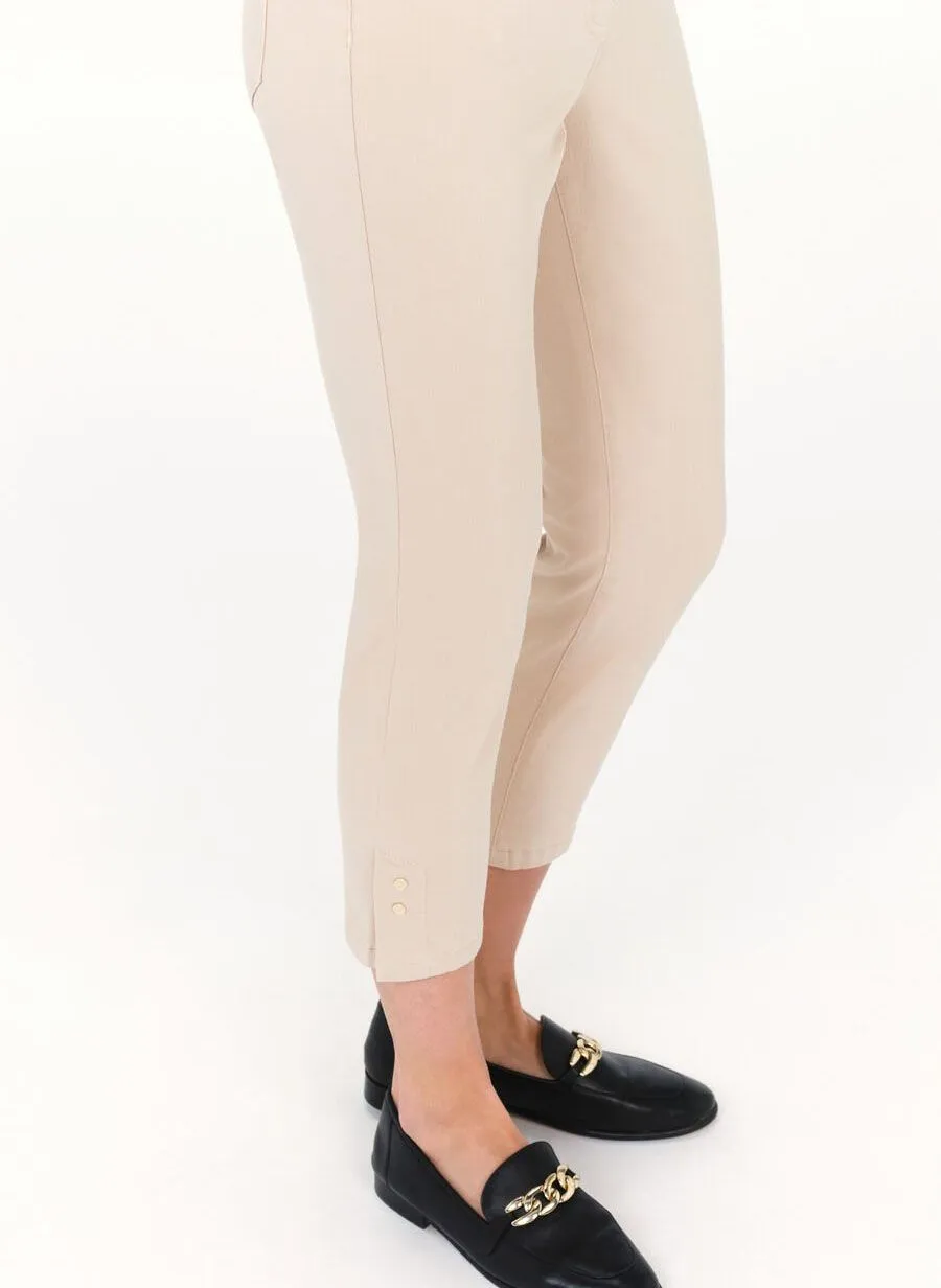 CAROLL PASONI  PANTALóN RECTO TOBILLERO EN BEIGE