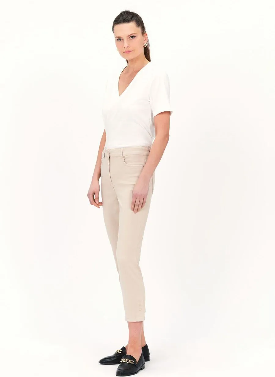 CAROLL PASONI  PANTALóN RECTO TOBILLERO EN BEIGE