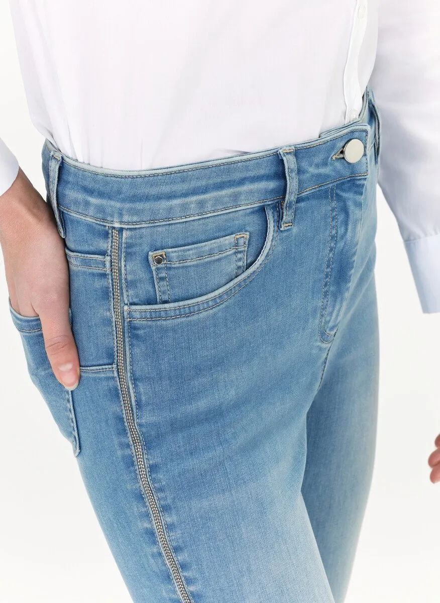 CAROLL PIMS  VAQUERO SLIM FIT DESTEñIDO DE MEZCLA DE ALGODóN EN AZUL
