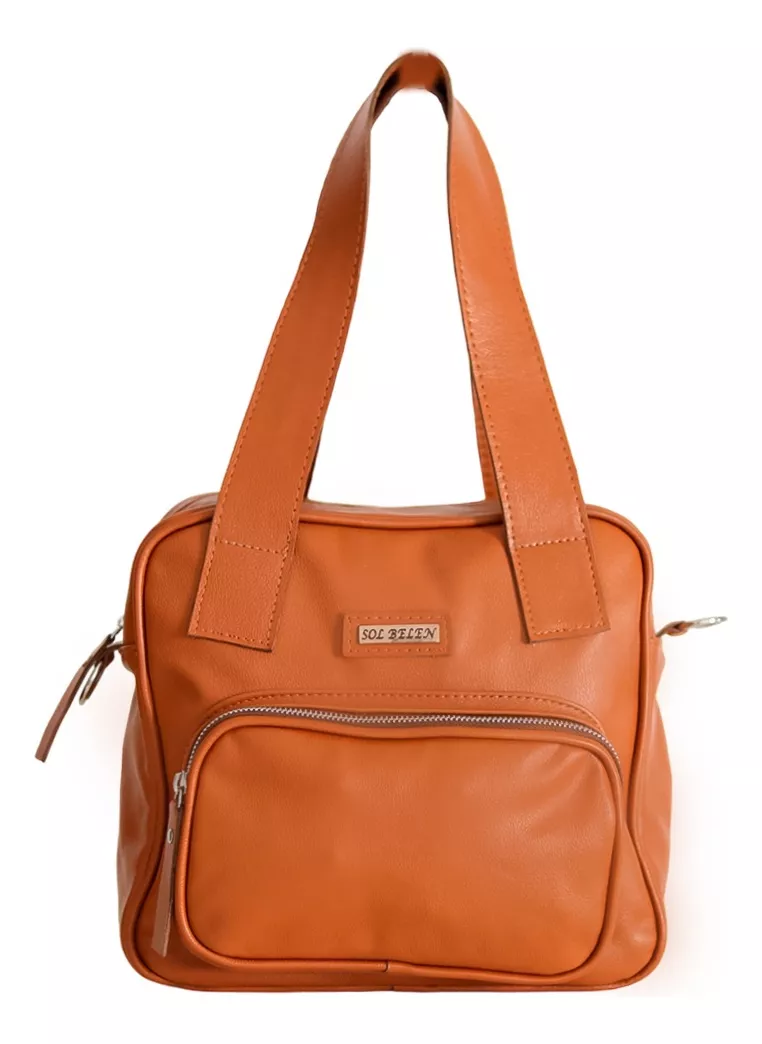 Cartera Morral De Cuero Vacuno Mujer Moderno + Correa Desm.
