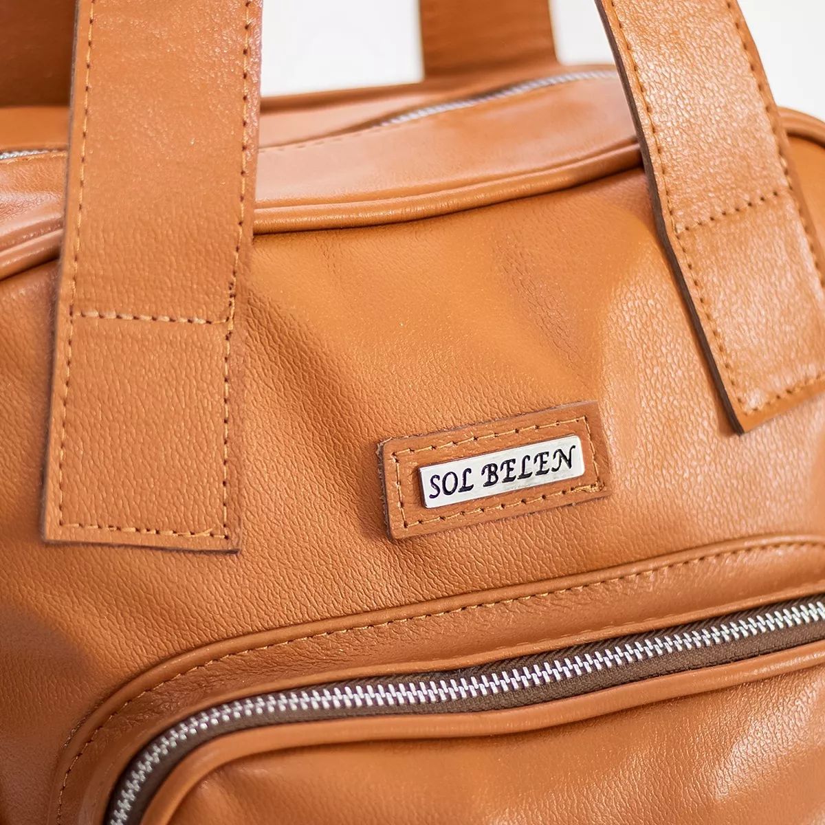 Cartera Morral De Cuero Vacuno Mujer Moderno + Correa Desm.