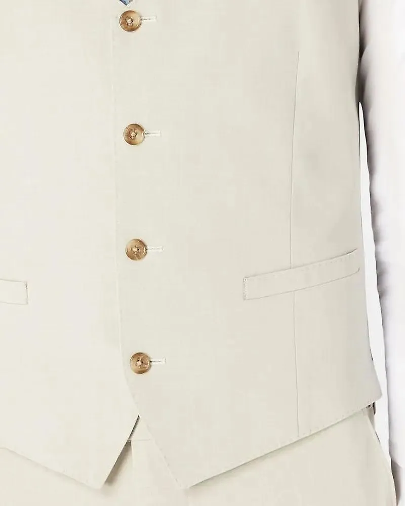 CHALECO DE CUADROS LAURINO  BEIGE