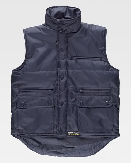 Chaleco tejido oxford, acolchado, multibolsillos Marino