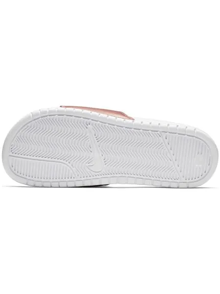 chanclas nike benassi blanco/bronce mujer
