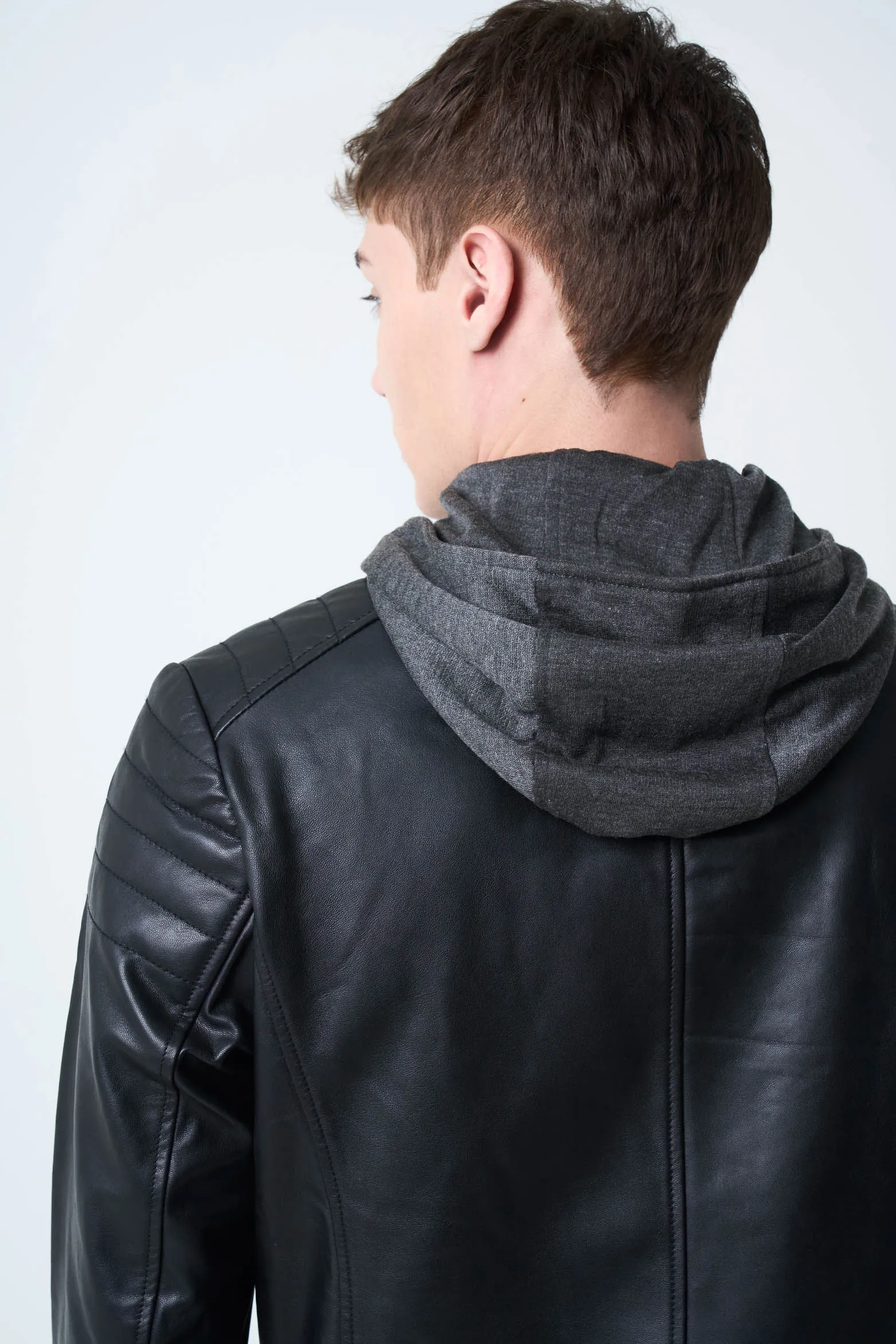 Chaqueta belmont 2 de cuero liso para hombre semi ajustada