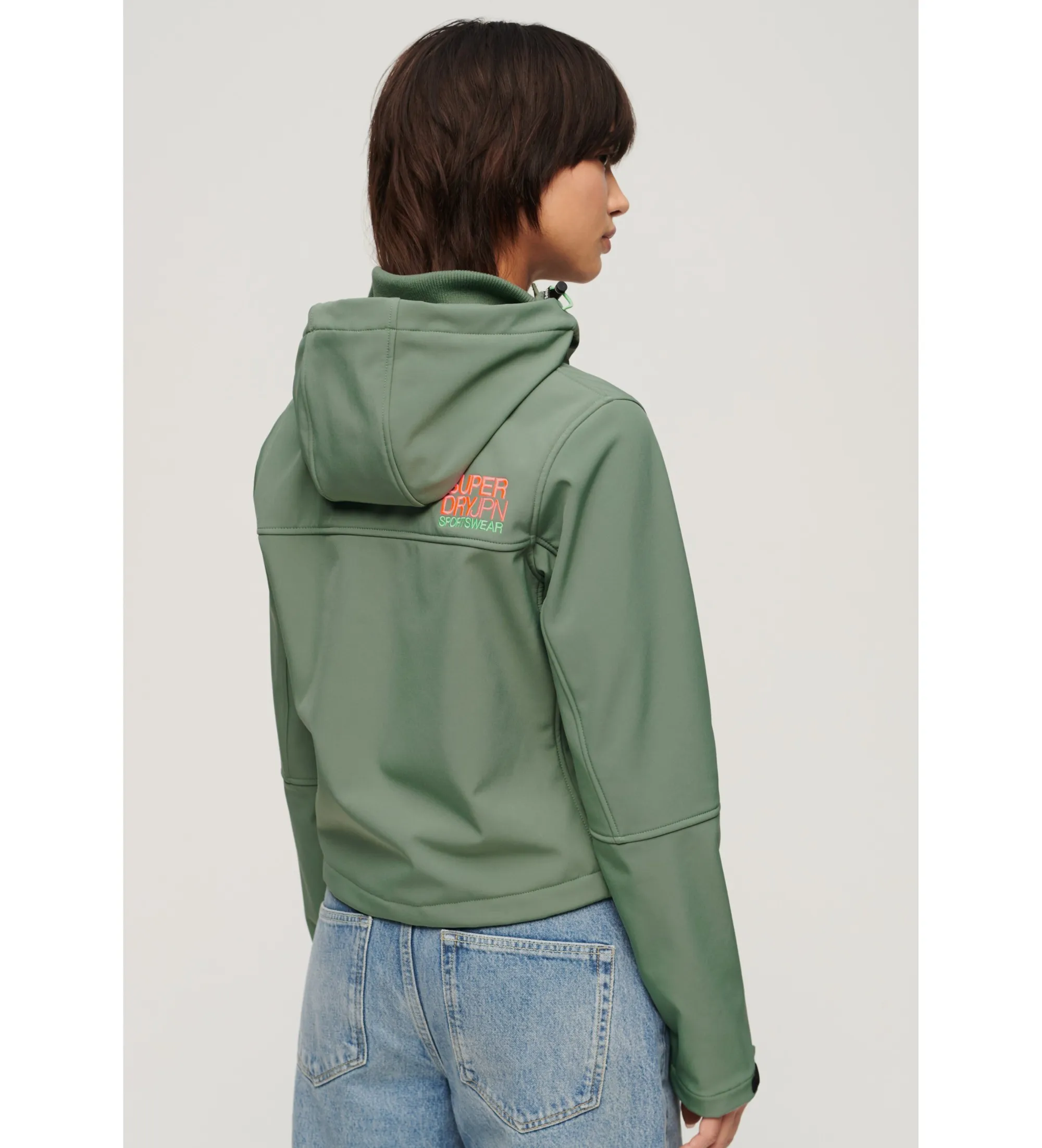 Chaqueta con capucha de tejido softshell Trekker verde