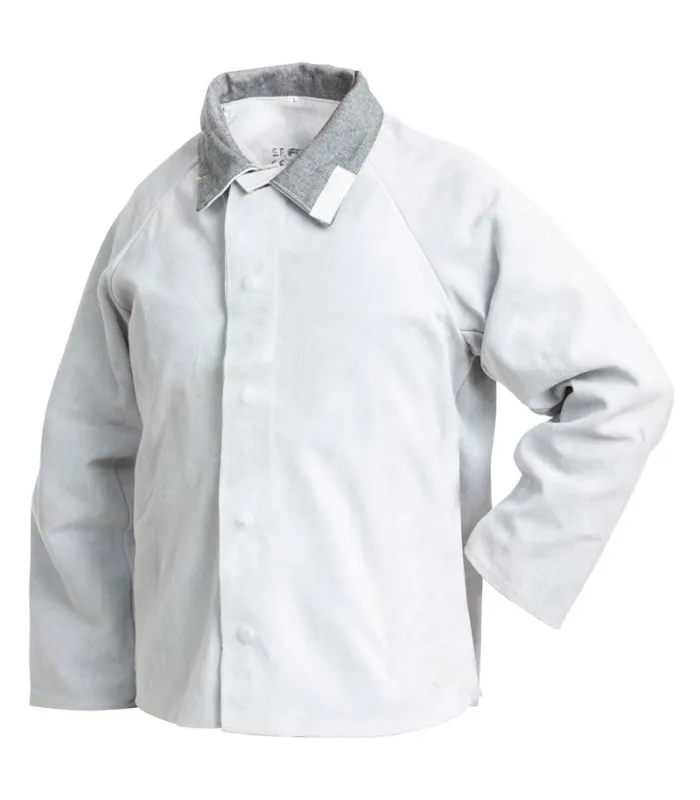 Chaqueta de cuero serraje gris para soldador SAFETOP Standard