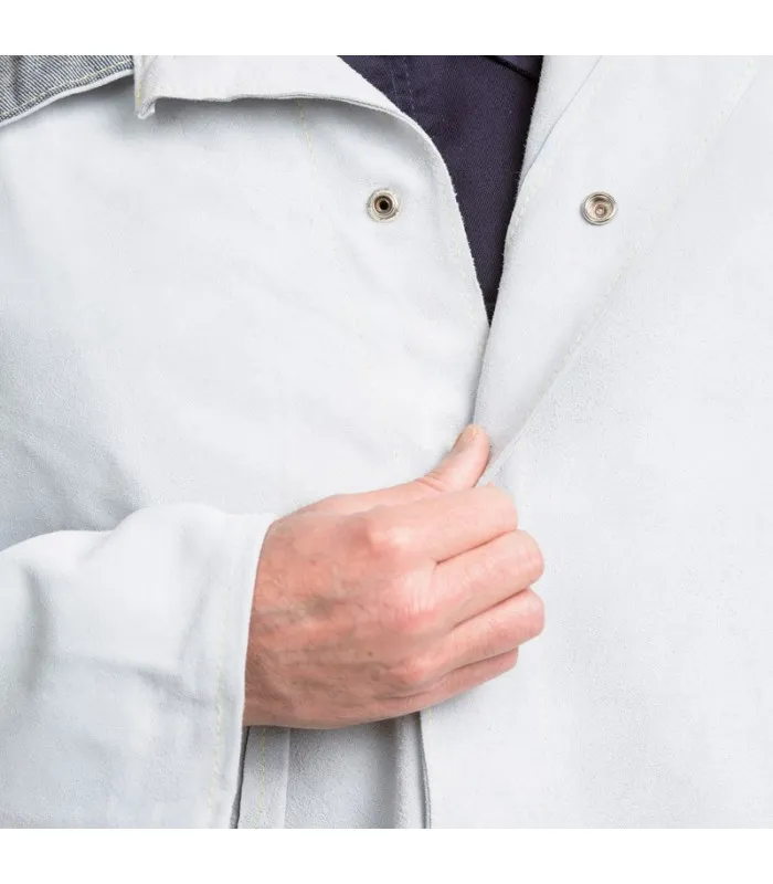 Chaqueta de cuero serraje gris para soldador SAFETOP Standard