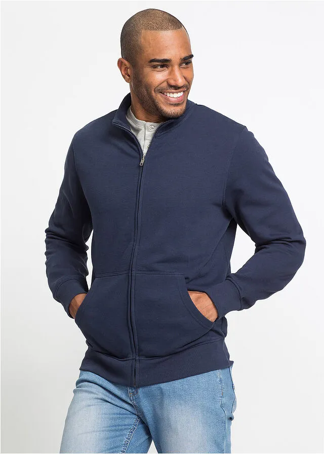 Chaqueta de estilo universitario con cuello alto Azul marino