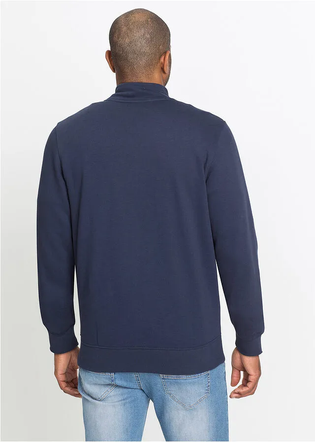 Chaqueta de estilo universitario con cuello alto Azul marino