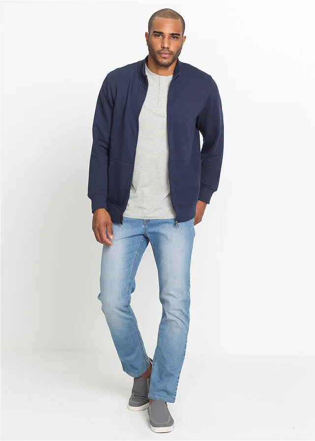 Chaqueta de estilo universitario con cuello alto Azul marino