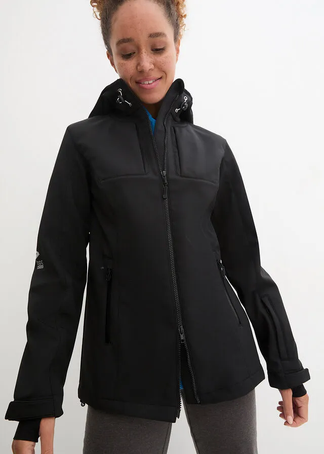 Chaqueta de tejido Softshell Negro estampado