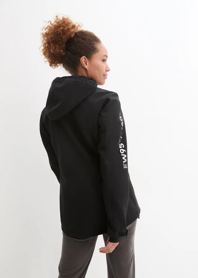 Chaqueta de tejido Softshell Negro estampado