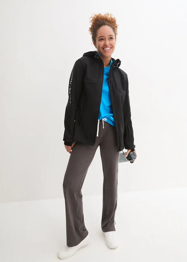 Chaqueta de tejido Softshell Negro estampado