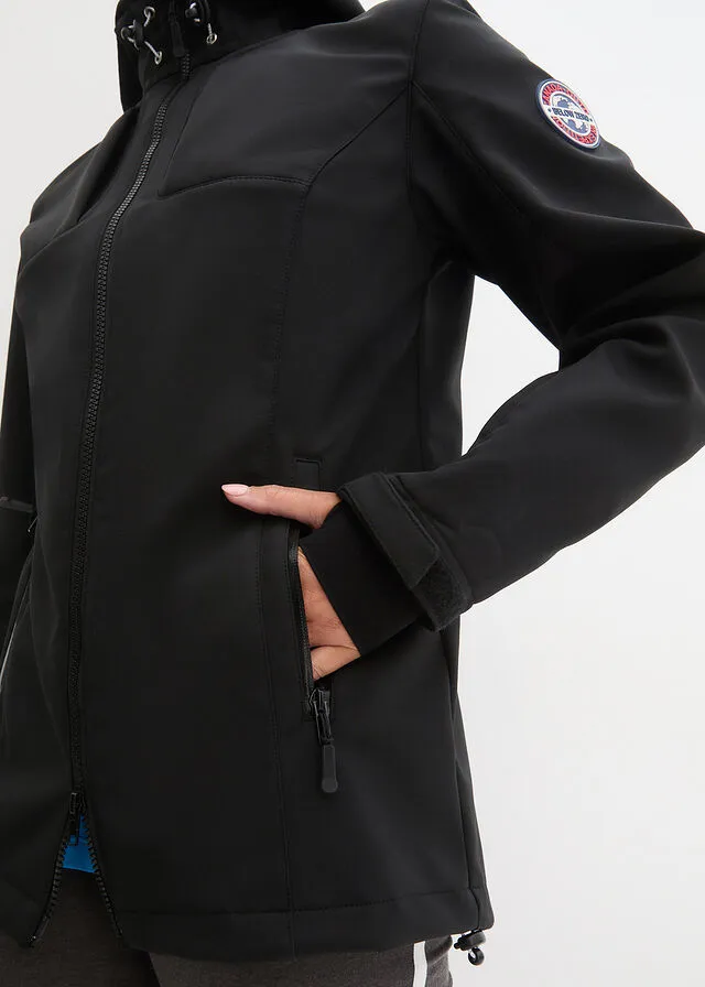 Chaqueta de tejido Softshell Negro estampado