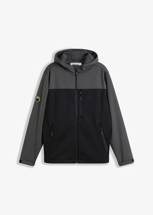 CHAQUETA DE TEJIDO SOFTSHELL NEGROPIZARRA
