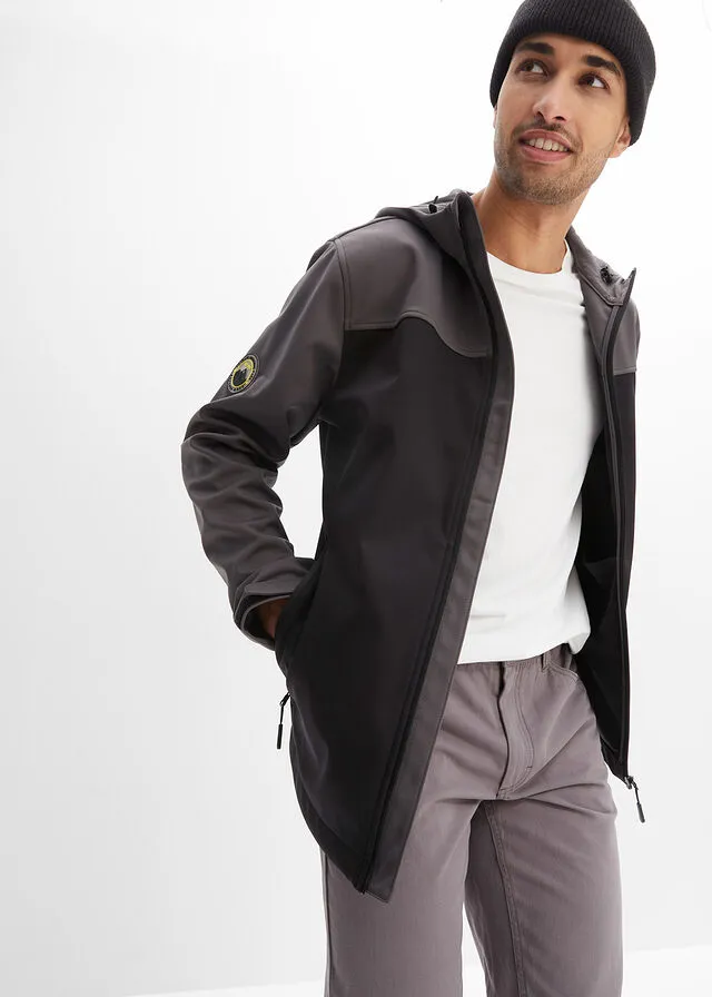 CHAQUETA DE TEJIDO SOFTSHELL NEGROPIZARRA