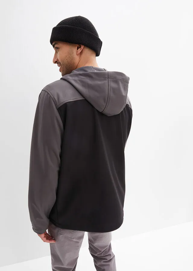 CHAQUETA DE TEJIDO SOFTSHELL NEGROPIZARRA