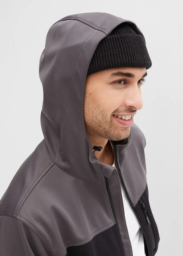 CHAQUETA DE TEJIDO SOFTSHELL NEGROPIZARRA