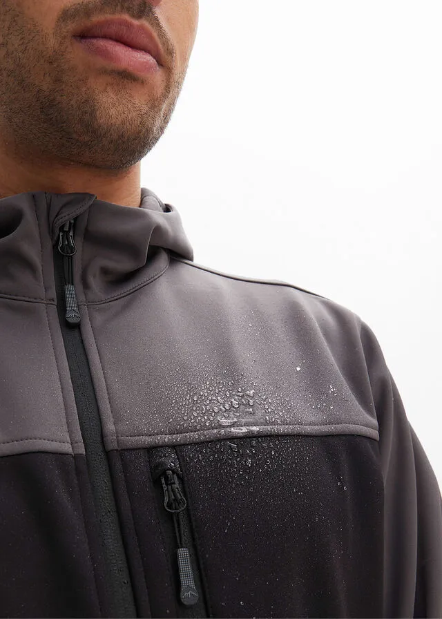 CHAQUETA DE TEJIDO SOFTSHELL NEGROPIZARRA