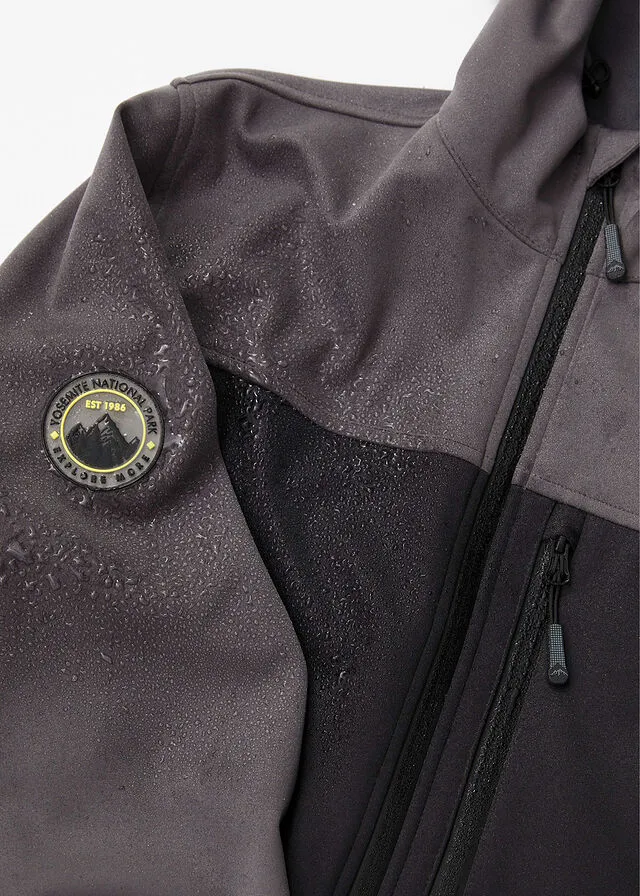 CHAQUETA DE TEJIDO SOFTSHELL NEGROPIZARRA
