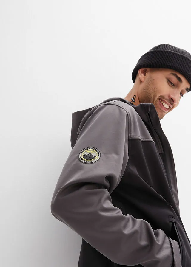 CHAQUETA DE TEJIDO SOFTSHELL NEGROPIZARRA