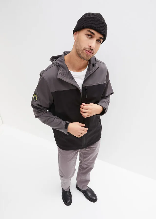 CHAQUETA DE TEJIDO SOFTSHELL NEGROPIZARRA