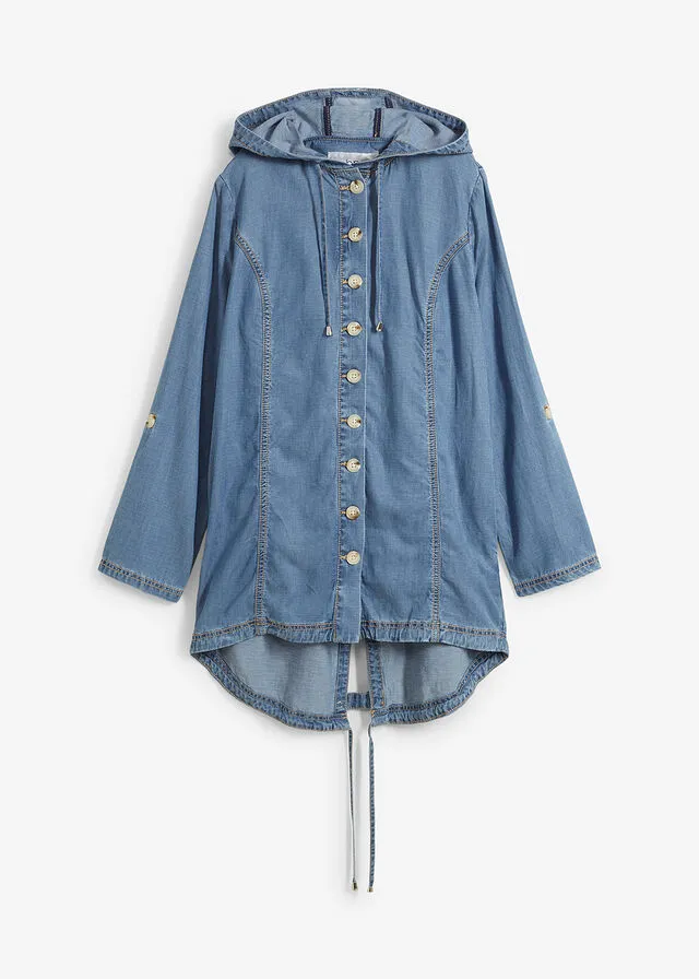 Chaqueta estilo camisa Denim medio