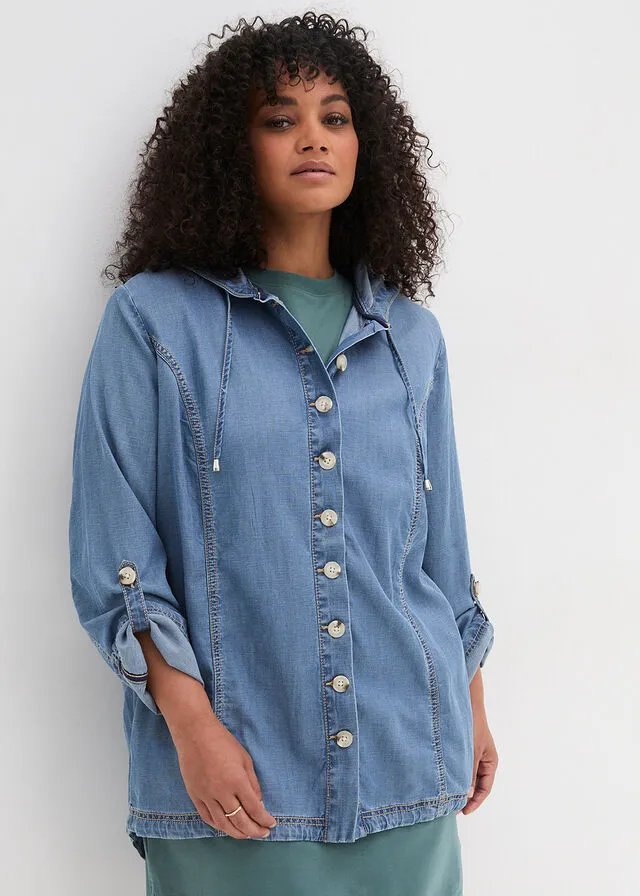 Chaqueta estilo camisa Denim medio