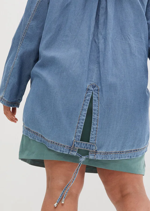 Chaqueta estilo camisa Denim medio