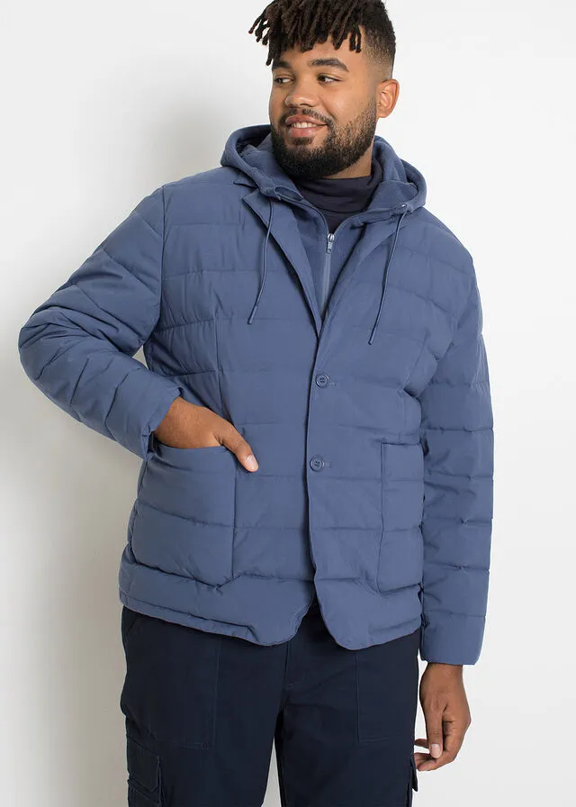 Chaqueta guateada con cortavientos Negro