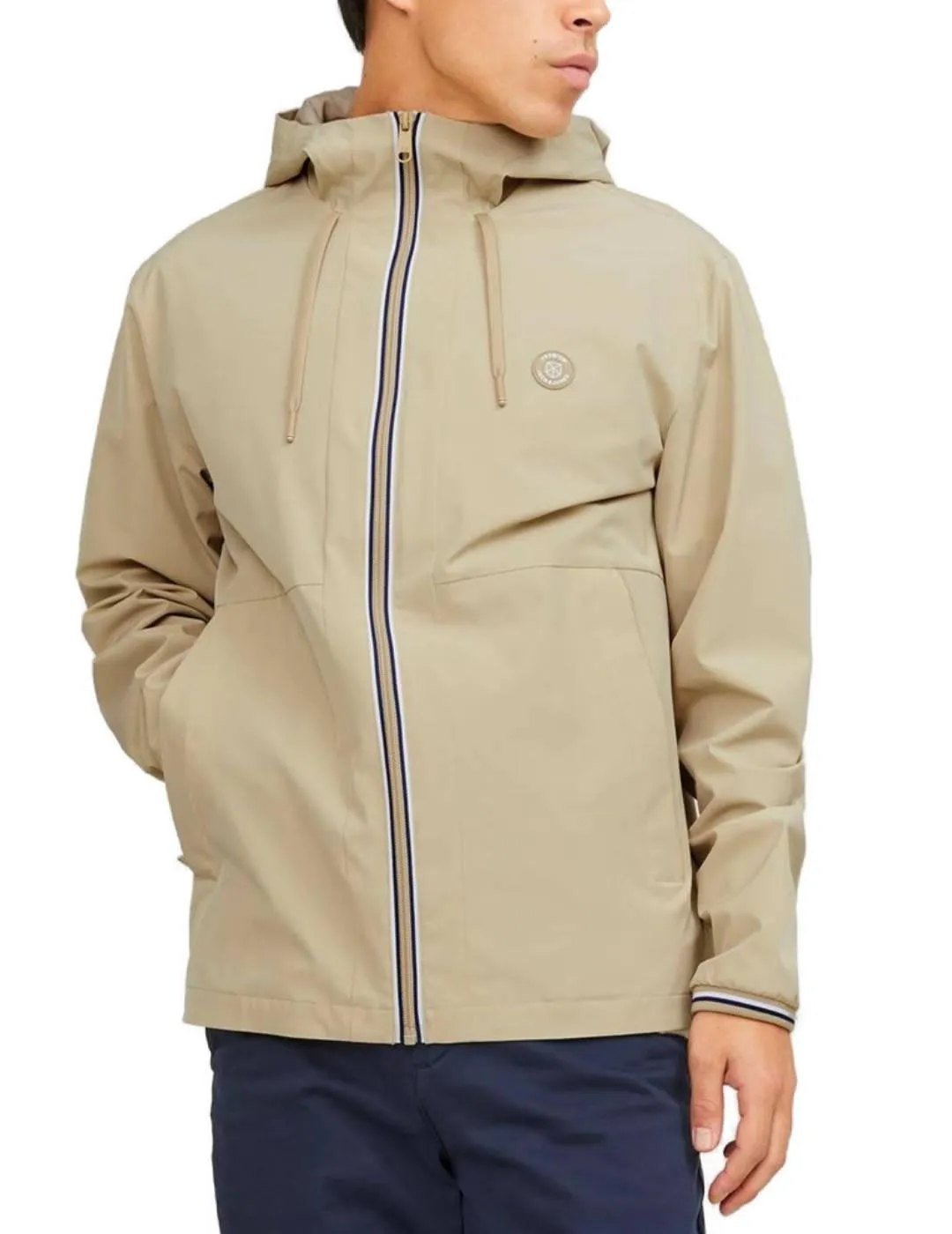 Chaqueta Jack&Jones Blubook beige con capucha para hombre