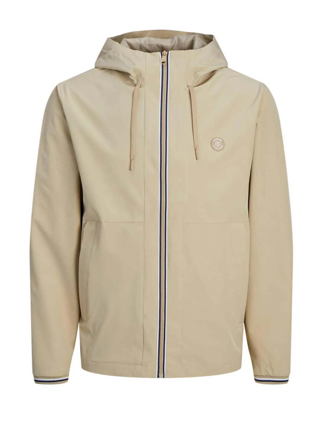 Chaqueta Jack&Jones Blubook beige con capucha para hombre