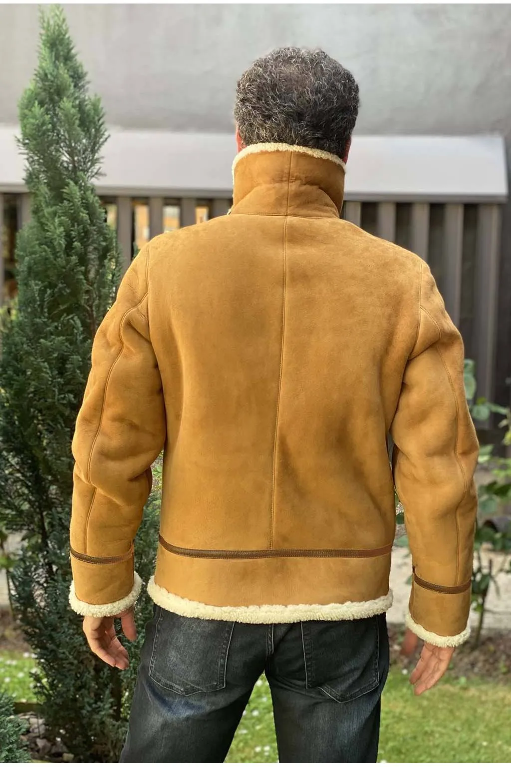 Chaqueta medinapiel 16302  pelliza aviador marlboro rizado